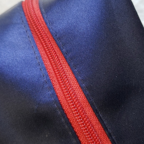 Vintage Estee Lauder Clear PVC Dark Blue & Red ♥️ Zipper Cosmetic Makeup Bag - Picture 10 of 11